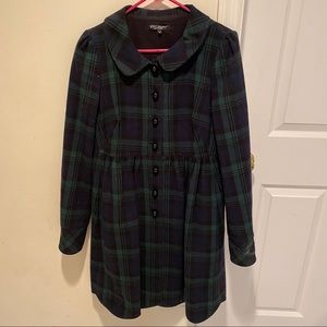 Betsey Johnson Plaid Tartan Coat
